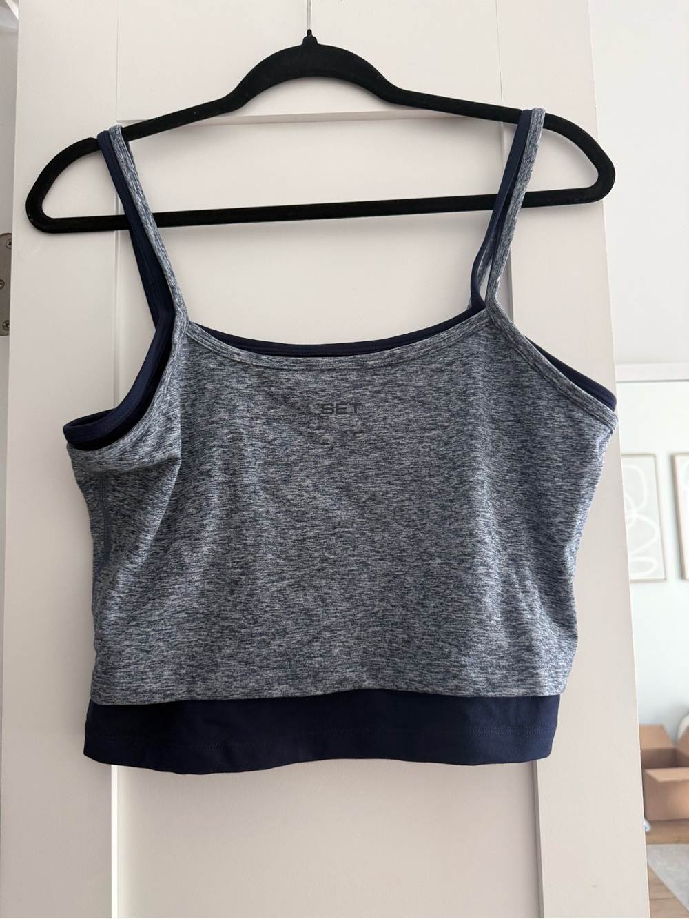 SET Active Heathered Gray-Purple Seamless Tank Bralette